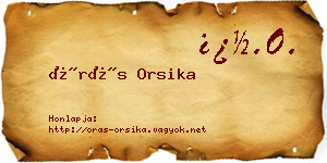 Órás Orsika névjegykártya